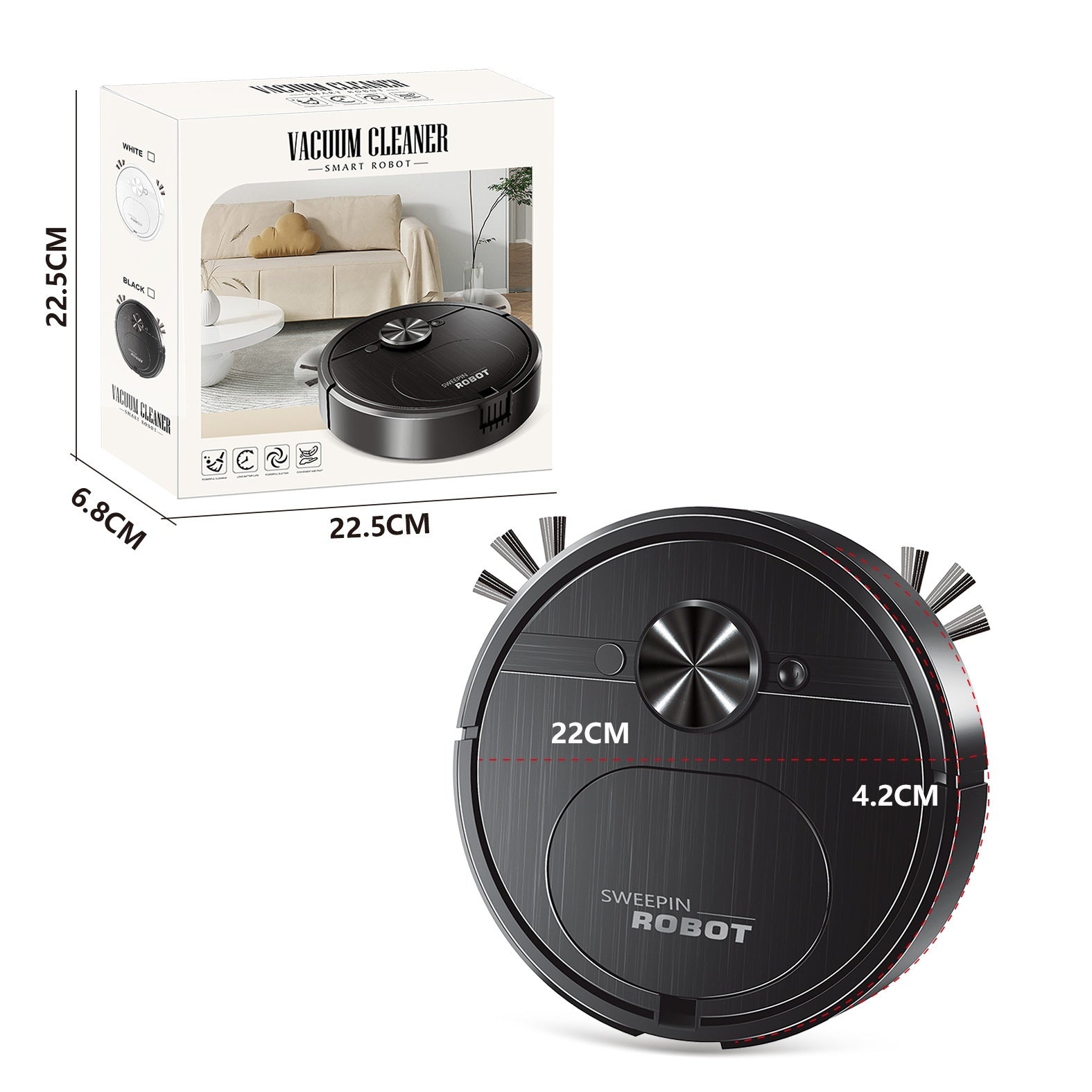 Three-in-one USB Charging Automatic Home Intelligence Cleaner